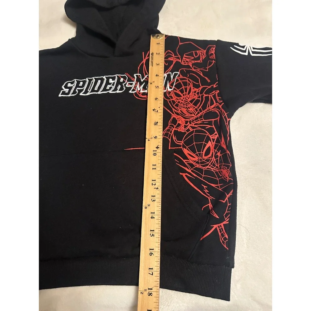 Marvel Spider-Man Kids Black Graphic‎ Pullover Hoodie Sweatshirt Size 6/7